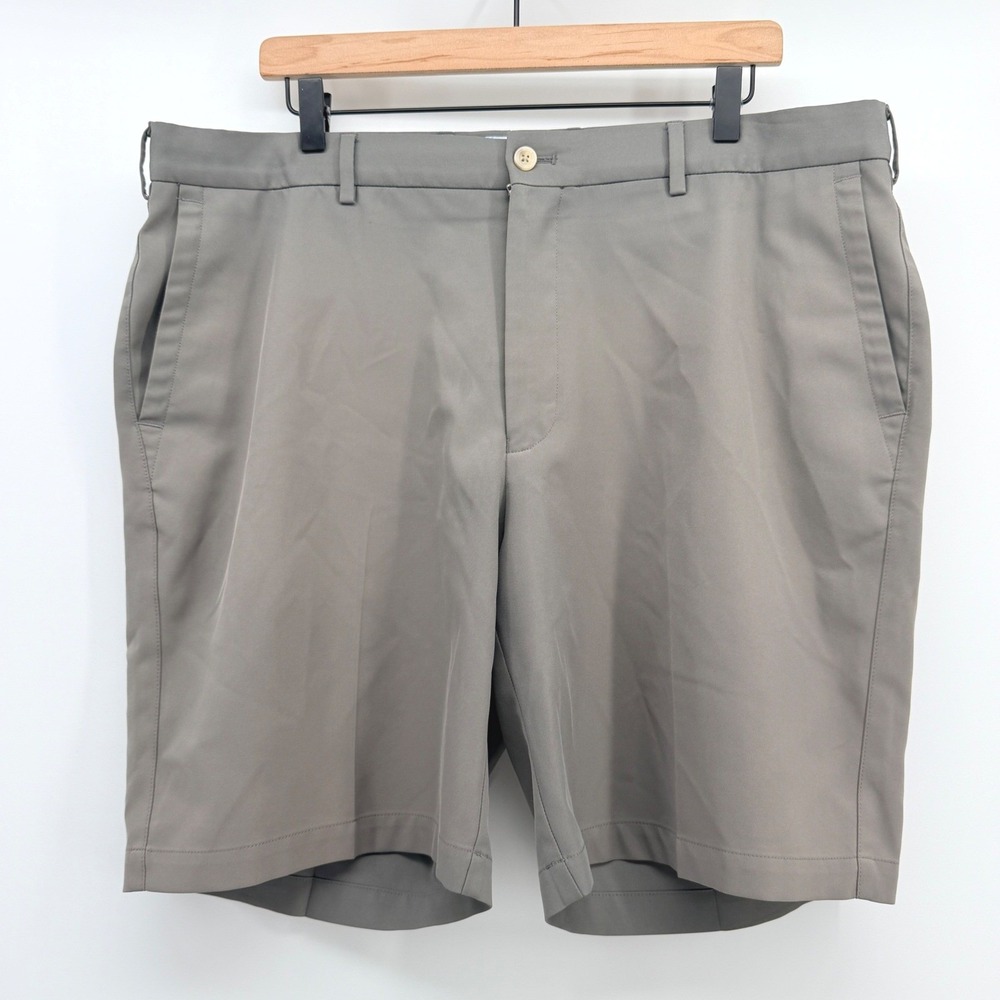 Peter Millar Shorts Mens 38 Gray Performance Flat Front Luxury Golf *Flaws